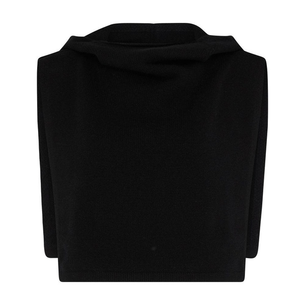 Wool cashmere hoodie bib