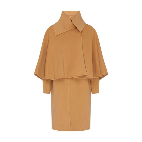 Wool and cashmere cape coat