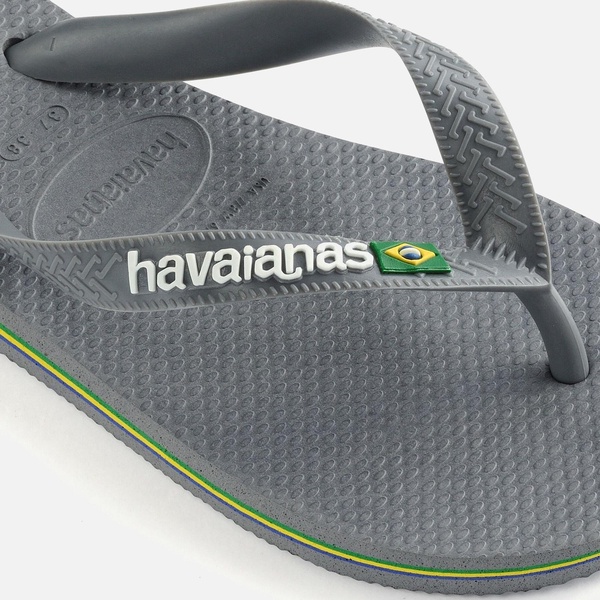 Havaianas Men's Brasil Logo-Embossed Rubber Flip Flops - UK 6/7