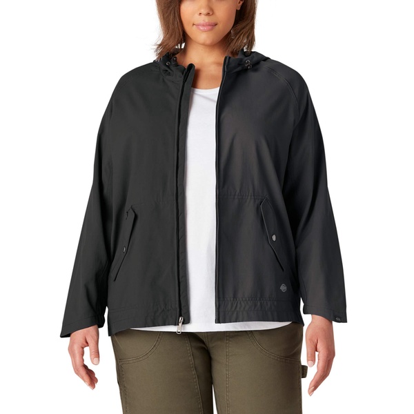 Dickies Women's Plus Size Performance Hooded Rain Jacket