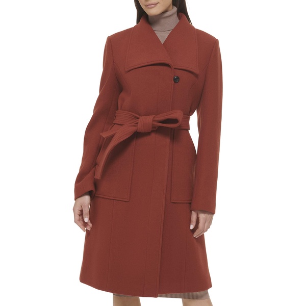 Cole Haan Women's Belted Coat Wool with Cuff Details