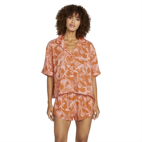 Volcom Women's Excapism Oversized Button Front Shirt