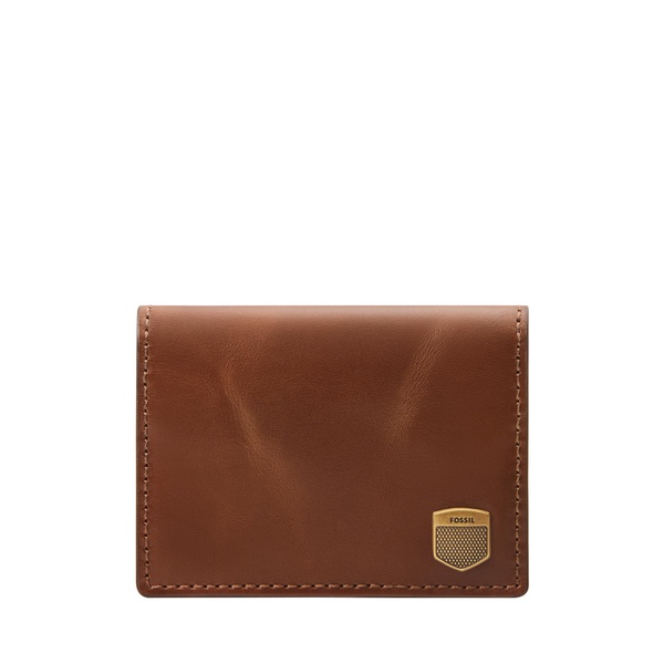 Fossil Men's Hayes Card Case Bifold, Brown