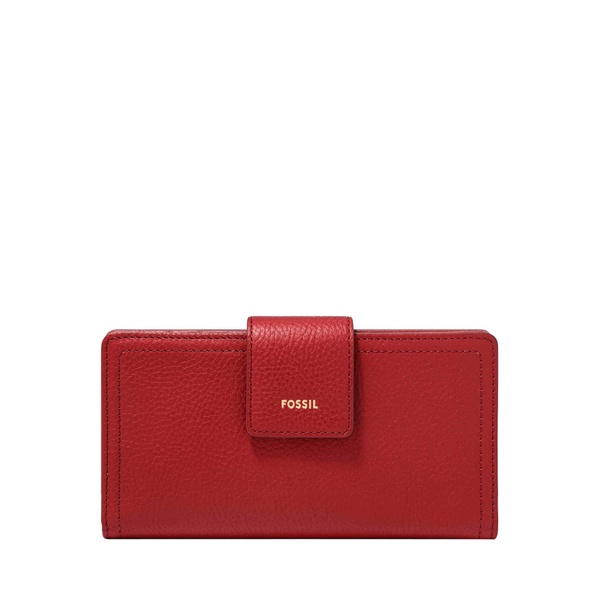 Fossil Tab Clutch, Garnet