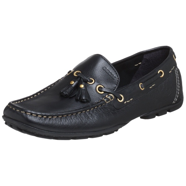 Geox Men's Monet Slip On,Tumbled Leather Black,43