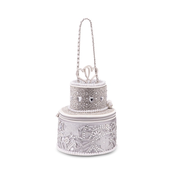 Betsey Johnson Frost Yourself Bling Cake Crossbody, Silver