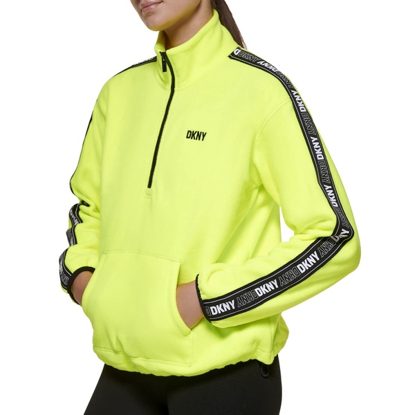 DKNY Women's Sport Flip Logo Tape Quarter Zip Jacket