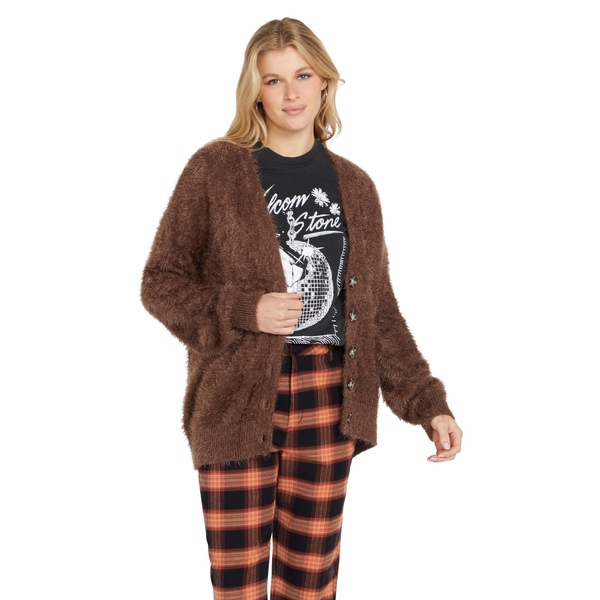 Volcom Women's Fuzzigan Loose Fit Cardigan