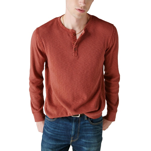 Lucky Brand Men's Garment Dye Thermal Henley