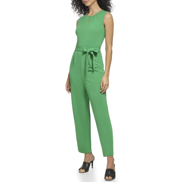 DKNY Womens Sleeveless Scuba Crepe JumpsuitJumpsuit