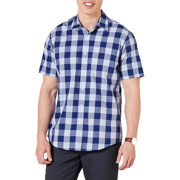 Amazon Essentials Men's Regular-Fit Short-Sleeve Poplin Shirt