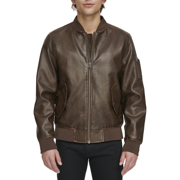 Levi's Men's Faux Leather Varsity Bomber Jacket