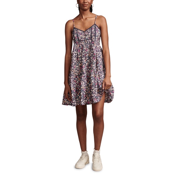 Lucky Brand Women's Printed Pintuck Bodice Mini