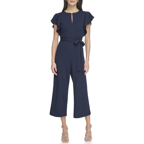 DKNY Womens Flutter Sleeeve Jumpsuit