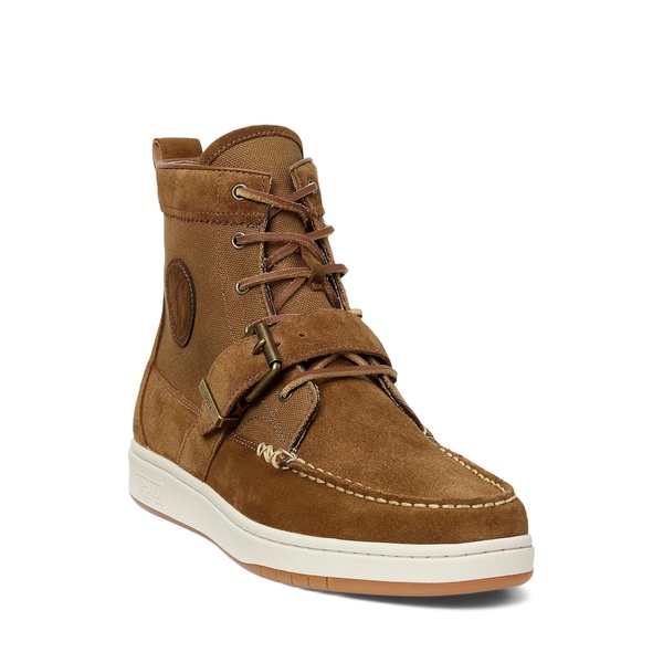 POLO RALPH LAUREN Men's Ranger Nubuck & Canvas Sneaker Boot Fashion