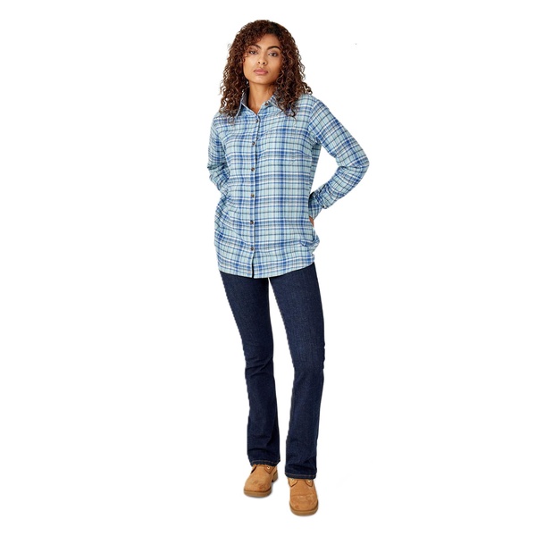 Dickies Women's Plus Size Shirt LS Blue