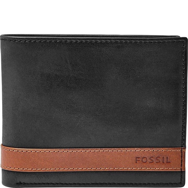 Fossil Men's Leather Bifold Wallet with Coin Pocket for Men