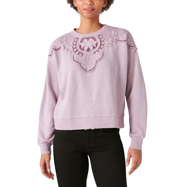 Lucky Brand Women's Schiffley Cutwork Pullover Shirt