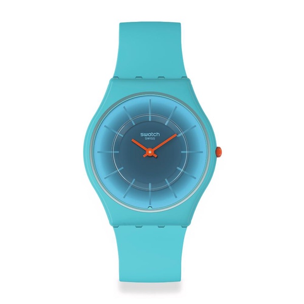 Swatch Unisex Casual Blue Watch Bio-sourced Material Quartz Radiantly Teal