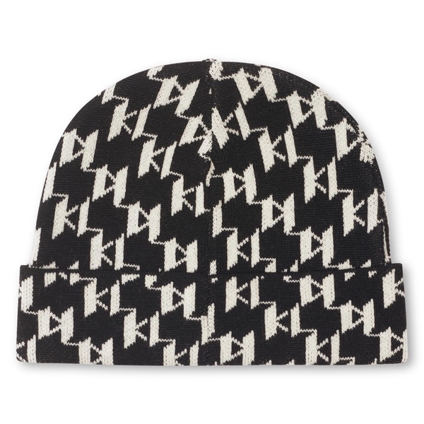 Karl Lagerfeld Paris Men's All Over Kl Logo Beanie, Multi