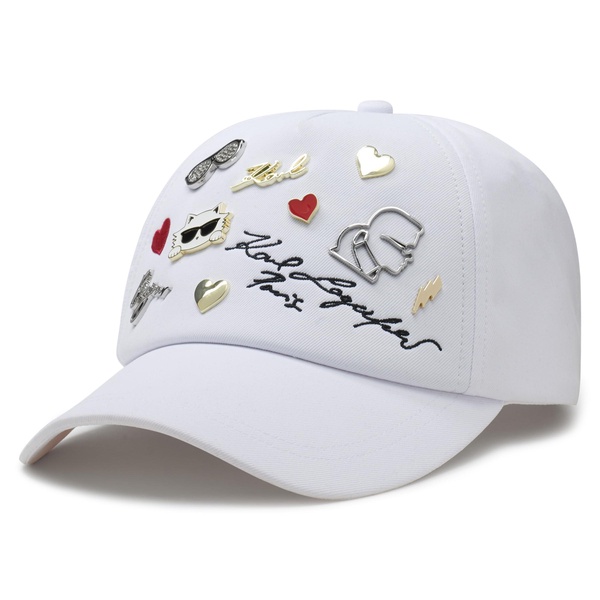 KARL LAGERFELD Women's Charms Baseball Cap Pins Hat