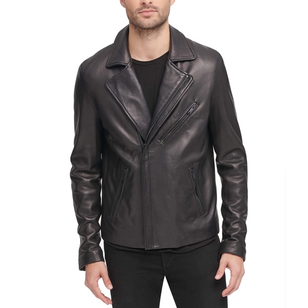 DKNY Men's Leather Motorcycle Jacket