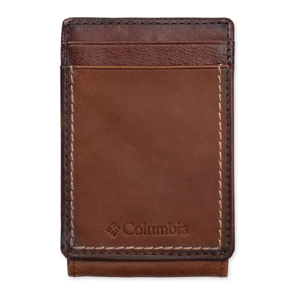 Columbia Men's Leather Front Pocket Wallet Card Holder for Travel