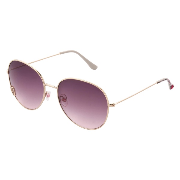 Betsey Johnson Women's Around Town Round Sunglasses, Gold, 147 mm