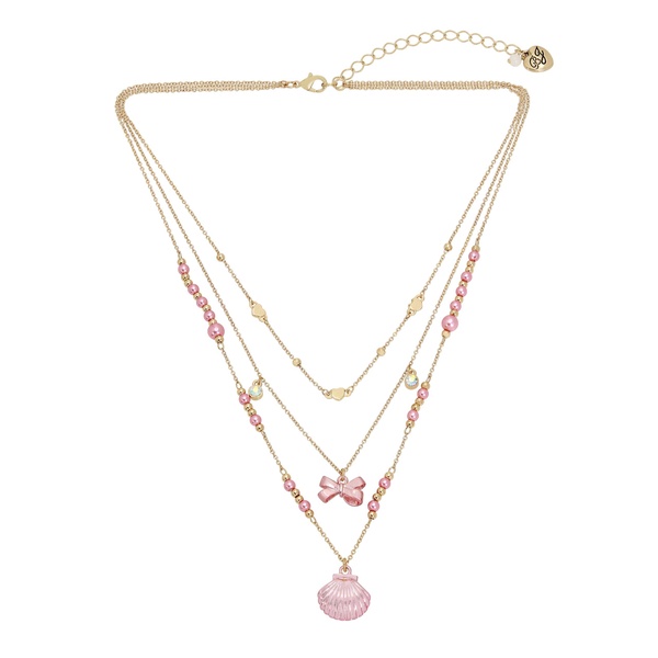 Betsey Johnson Womens Shell Layered Necklace