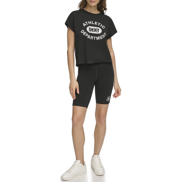 DKNY Women's Drop Out Shadow Logo Cropped T-Shirt Boxy