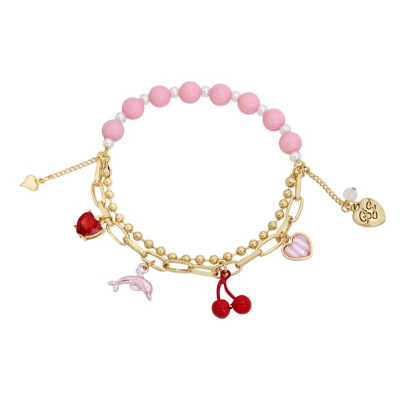 Betsey Johnson Womens Dolphin Charm Stretch Bracelet