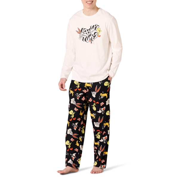 Amazon Essentials Looney Tunes Men's Flannel Pajama Sleep Sets