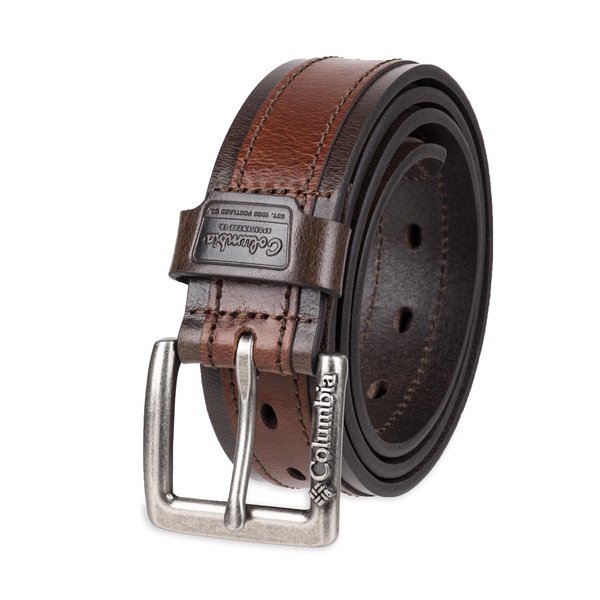 Columbia Men's Classic Logo Belt-Casual Dress with Single Prong Buckle for Jeans Khakis