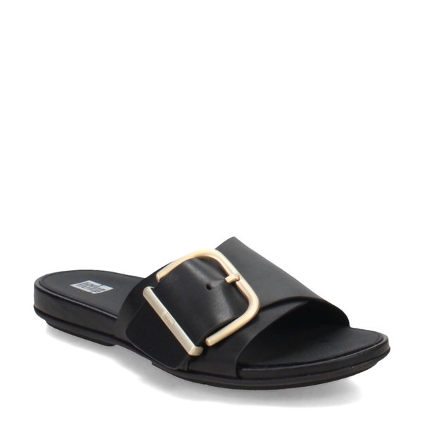 FitFlop Women's Gracie Maxi-Buckle Leather Slides Wedge Sandal