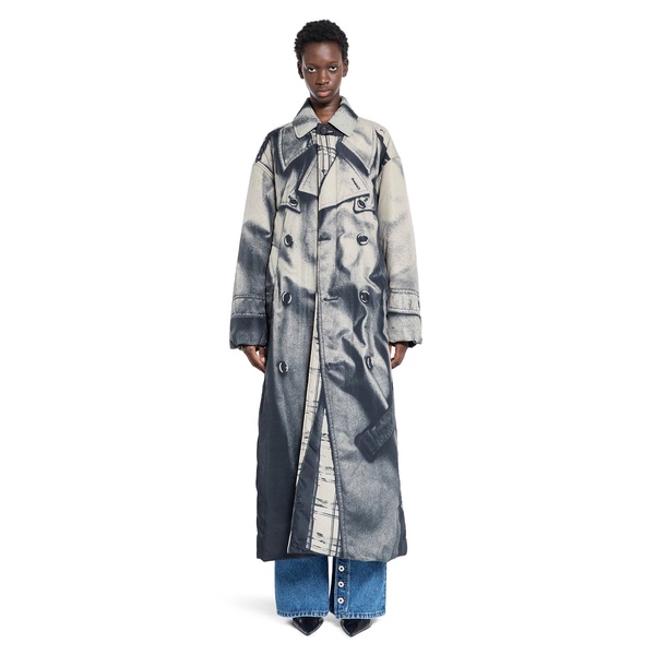 trompe l'oeil trench print trench coat