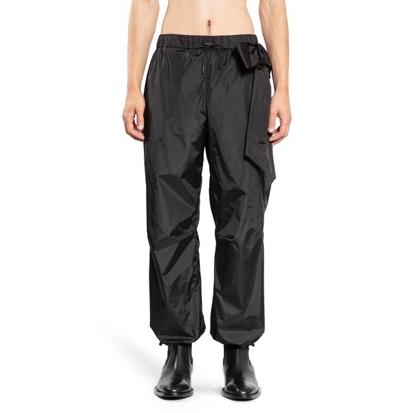 gathered ankle track trousers with bow