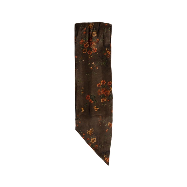 satin floral print scarf