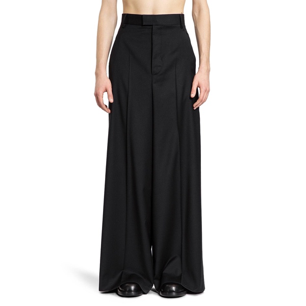 matthieu wide leg trousers in wool twill