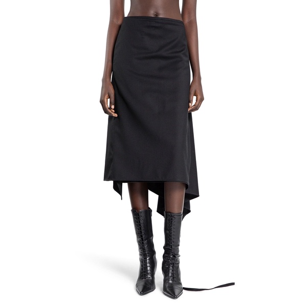 ylva midi wrap skirt in wool twill