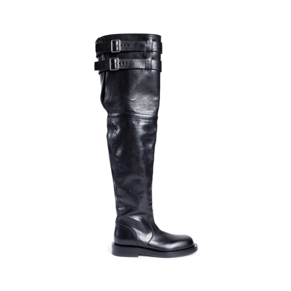 noe over-the-knee boots in grained shiny calfskin