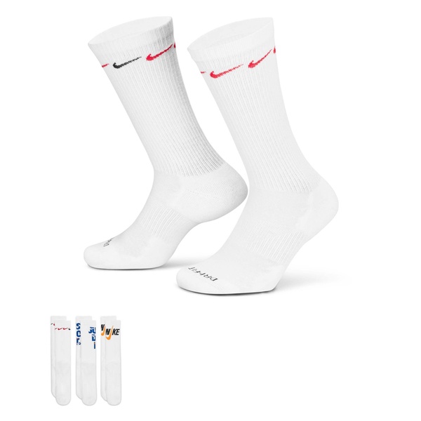 Nike Training Everyday Plus Cushioned 3-pack crew socks in white