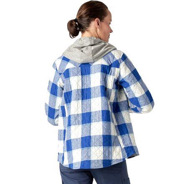 Hooded Flannel Shirt Jacket - Women's