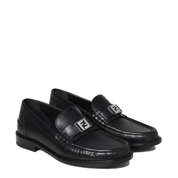 Fendi Ff Leather Loafers