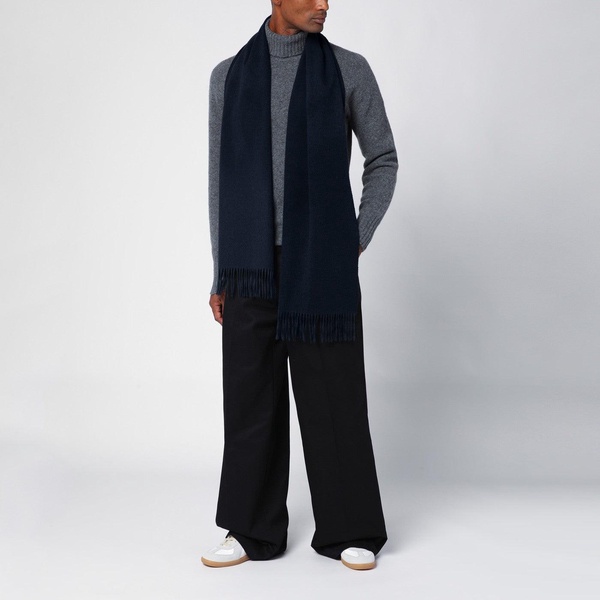 Destin Dark Blue Wool Scarf