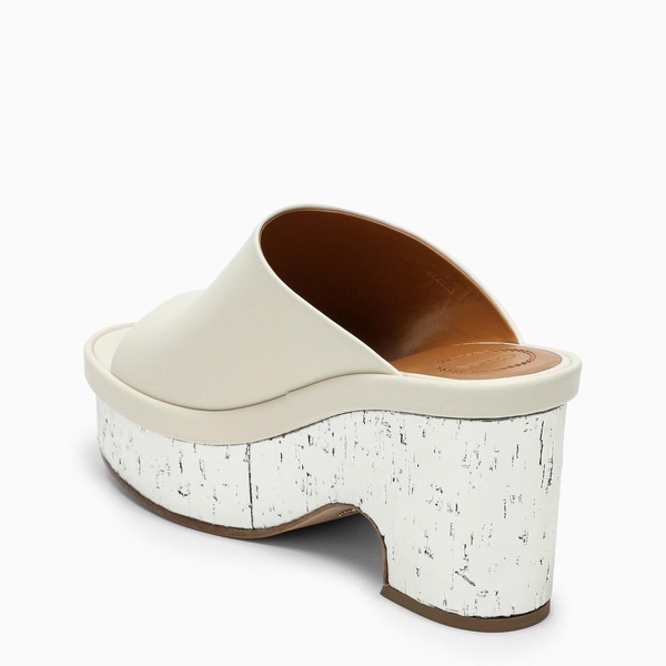 Chloé White/Silver High Wedge