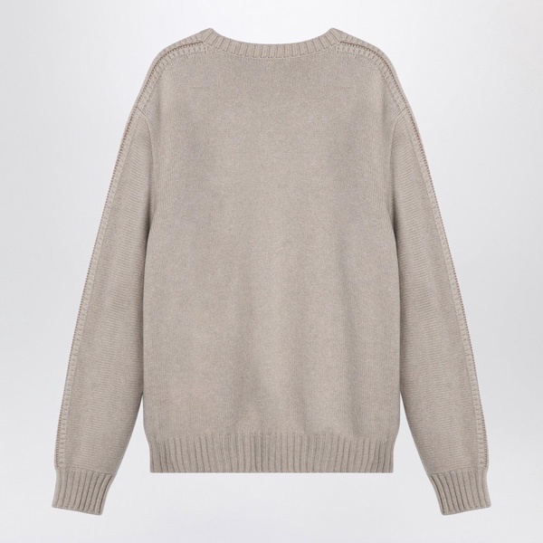 Loro Piana Ivory Cashmere Crew-Neck Sweater Men