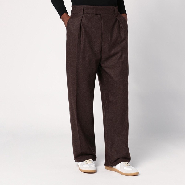 Loro Piana Brown Wool And Cashmere Trousers Men