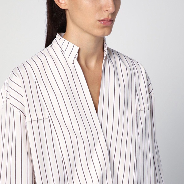 Margaux Lönnberg Holly White And Brown Striped Shirt