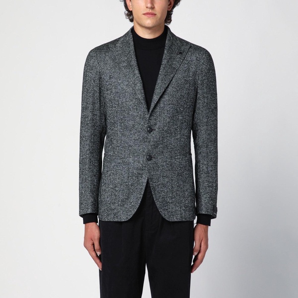 Tagliatore Green Herringbone Single Breasted Jacket