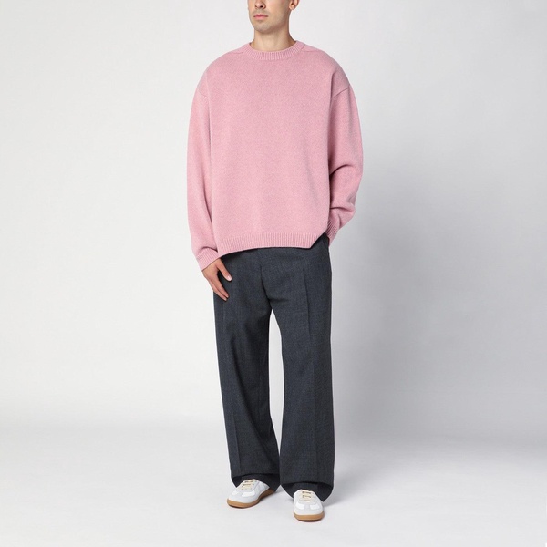 Studio Nicholson Hemyl Pink Wool Crew Neck Sweater